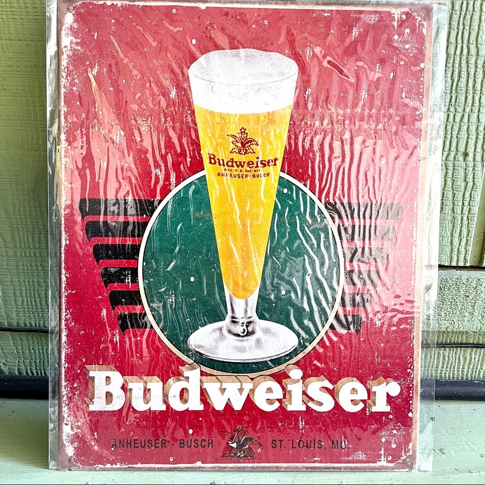 NEW Budweiser Beer Metal Sign